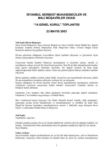 14.genel kurul - İstanbul SMMM Odası