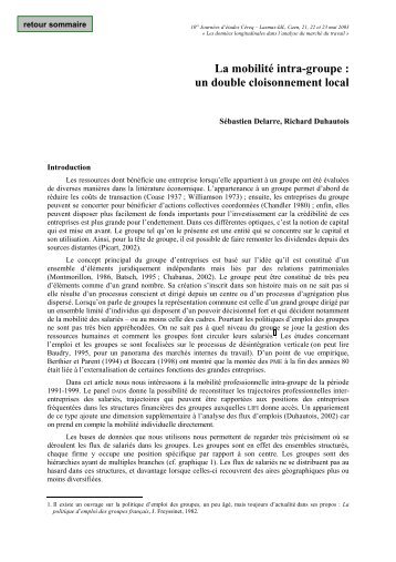 Sébastien Delarre, Richard Duhautois - Centre d'études et de ...