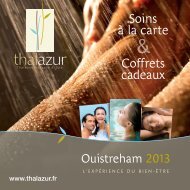Soins à la carte & Coffrets cadeaux Thalazur Ouistreham 2013