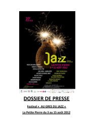 Dossier de presse Jazz 2012 - Office de Tourisme du Pays de la ...