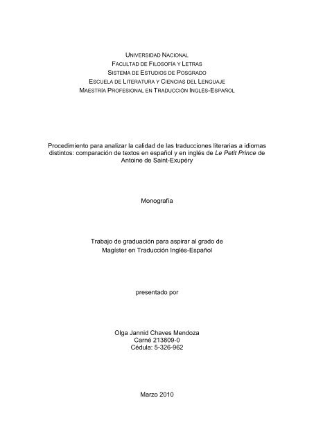 Procedimiento para analizar la calidad de las traducciones ... - mogap