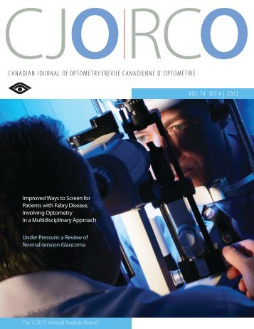 Vol. 74, No. 4, 2012 - The Canadian Association of Optometrists