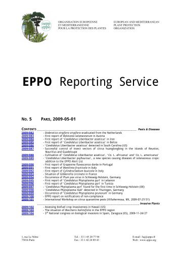 EPPO Reporting Service - Lists of EPPO Standards - European and ...