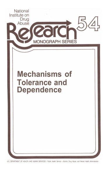 Mechanisms of Tolerance and Dependence, 54 - Archives - National ...