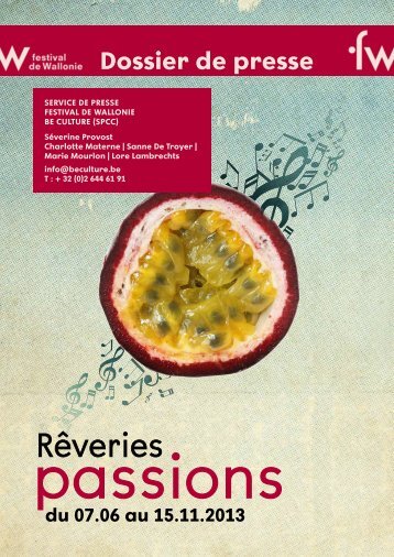 Dossier de Presse Festival de Wallonie