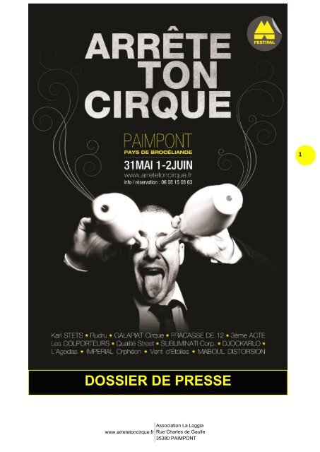 Dossier de Presse (PDF) - Festival Arrête Ton Cirque