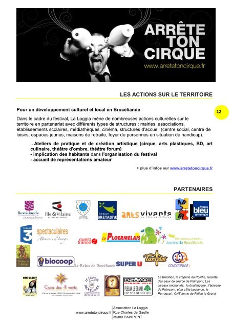 Dossier de Presse (PDF) - Festival Arrête Ton Cirque