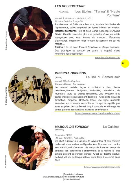 Dossier de Presse (PDF) - Festival Arrête Ton Cirque