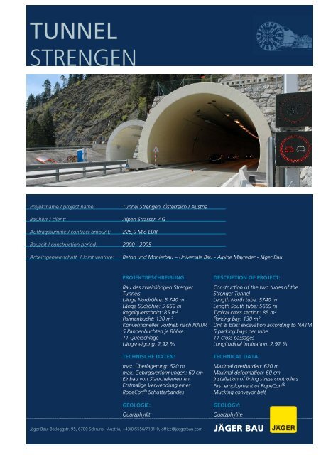 TUNNEL STRENGEN