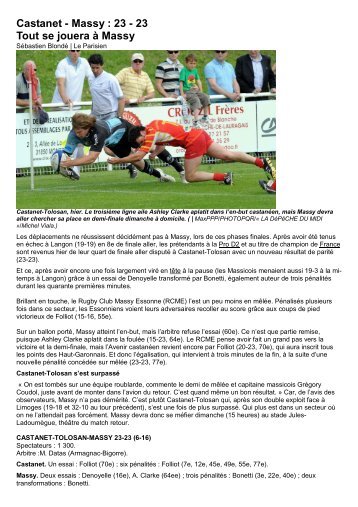 Revue de presse 21 - Rugby Club Massy