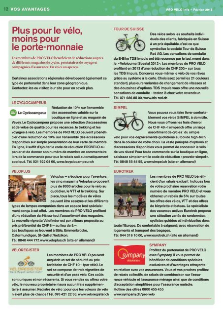 Dossier : Le réseau cyclable de demain - Pro Velo Schweiz