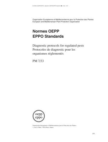 Normes OEPP EPPO Standards - Lists of EPPO Standards ...