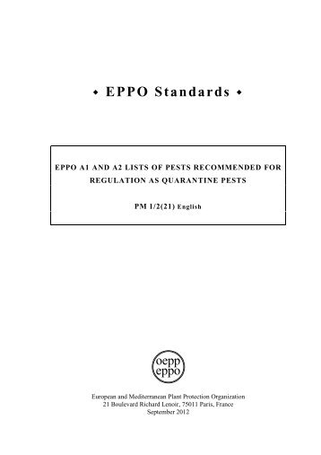 EPPO Standard PM 1/2(8) - Lists of EPPO Standards - European ...