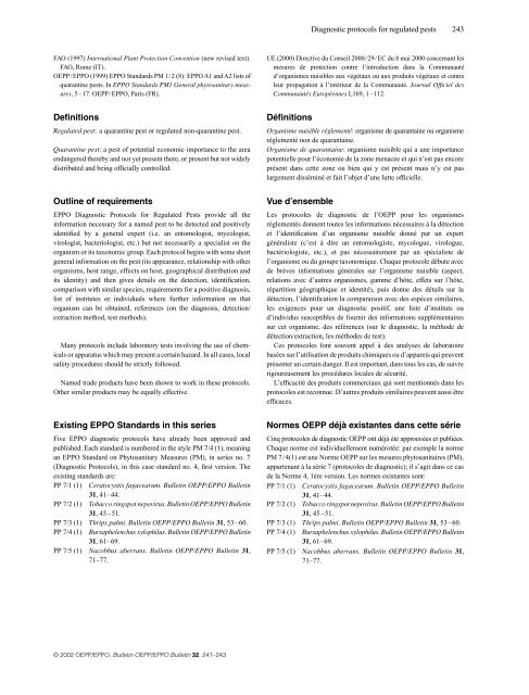 Normes OEPP EPPO Standards - Lists of EPPO Standards ...