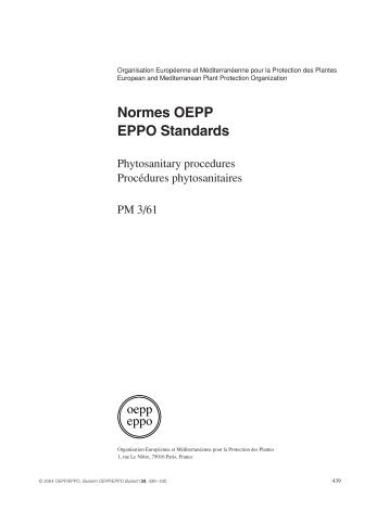 Normes OEPP EPPO Standards - Lists of EPPO Standards ...
