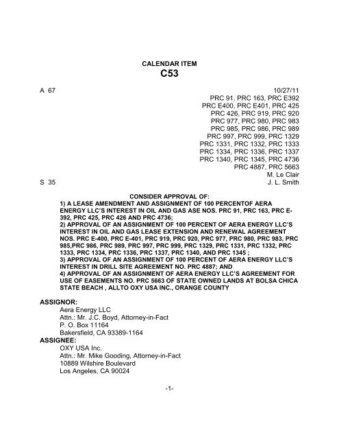 (assignor) and oxy usa inc. - CA State Lands Commission Archives ...