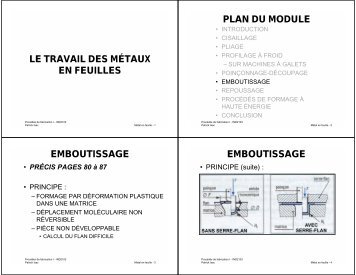 emboutissage le travail des métaux en feuilles - Guillaume Speurt