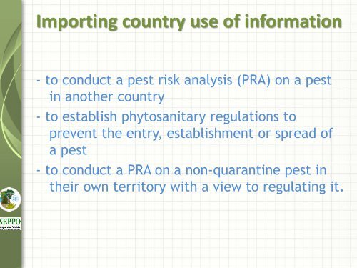 ISPM 8: PEST STATUS OF - Lists of EPPO Standards