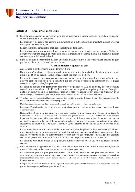 Règlement sur les Bâtisses - Administration Communale de Strassen