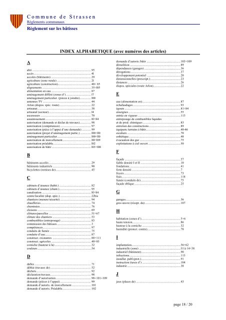 Règlement sur les Bâtisses - Administration Communale de Strassen