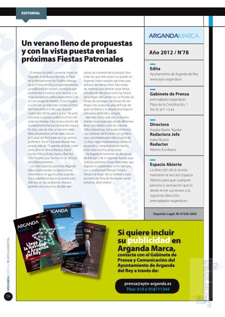 Revista " Arganda Marca" (2003-2012) - Archivo de la Ciudad de ...