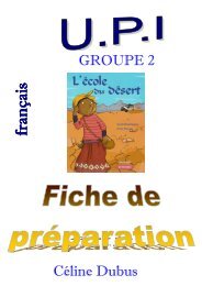 Fiche de prép groupe 2 école du desert