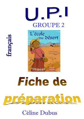 Fiche de prép groupe 2 école du desert