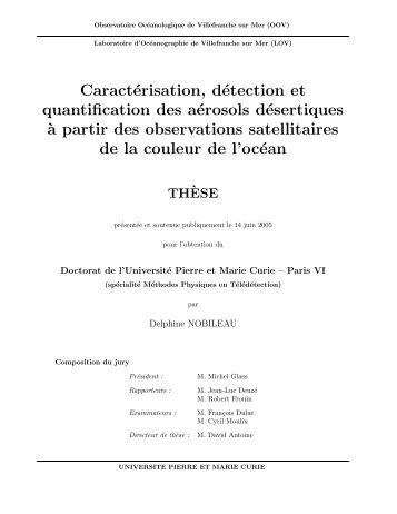 Caractérisation, détection et quantification des aérosols désertiques ...