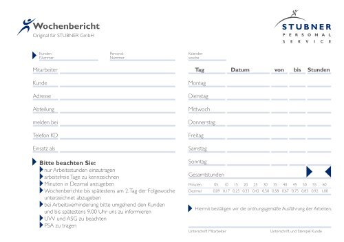 Wie Schreibt Man Ein Wochenbericht www.yumpu.com