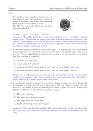 Physics Interference and Diffraction Worksheet - Archives