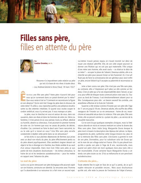 Filles Sans Pere Filles En Attente Du Pere Ordre Des Psychologues