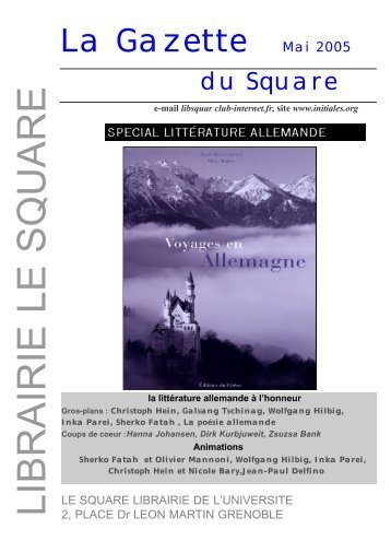 télécharger la version PDF en cliquant ici - Librairie Le Square