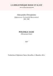 Droujinine - Polinka Saxe - Littérature russe