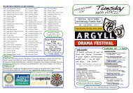 Tuesday Programme - Argyll Communities