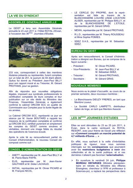 infos - Groupement des entreprises industrielles de services textiles ...