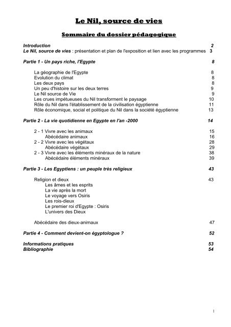 Nil, source de vies