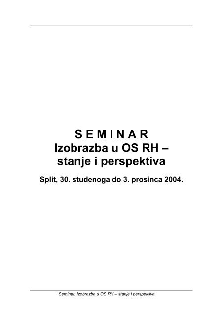 Izobrazba u OS RH – stanje i perspektiva - Ministarstvo obrane