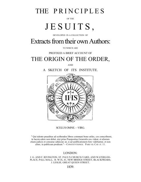 Principles of the Jesuits - Arctic Beacon