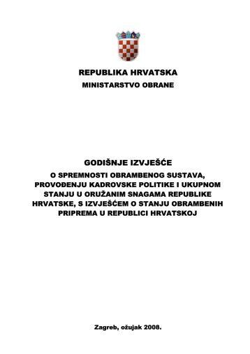 Godišnje izvješće o spremnosti obrambenog sustava za 2007