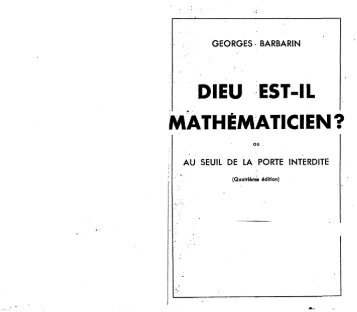 gb18 dieu est il mathematicien - les amis de georges Barbarin