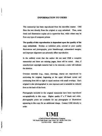 ProQuest Dissertations - The University of Arizona Campus Repository