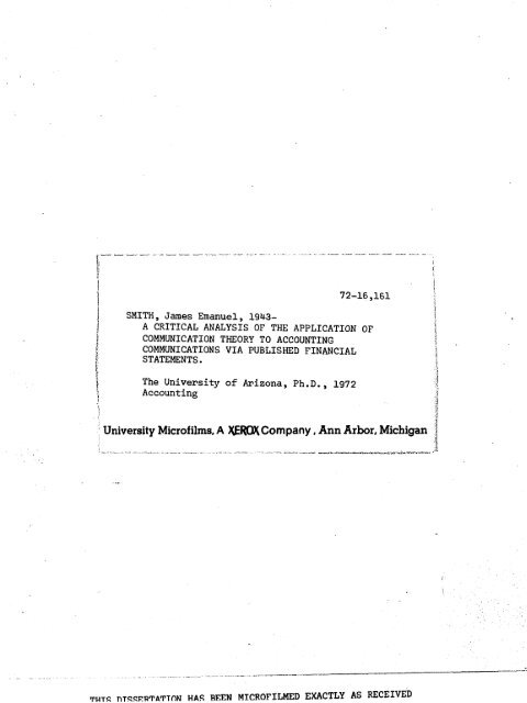 University Microfilms A Xerox Company Ann Arbor Michigan