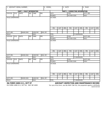 DA FORM 2408-13-1, OCT 97 AIRCRAFT INSPECTION AND ...