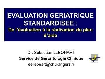 EVALUATION GERIATRIQUE STANDARDISEE cours capa geriatrie ...