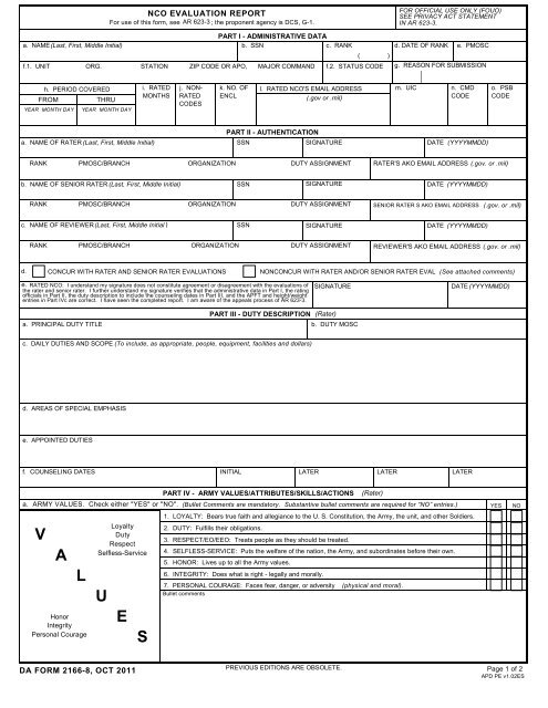 DA Form 2166-8