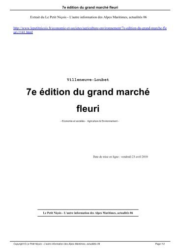 7e édition du grand marché fleuri - Le Petit Niçois