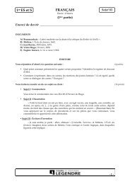 FRANÇAIS Sujet 65 ES et S re - Cours Legendre