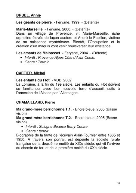 Genre : Terroir