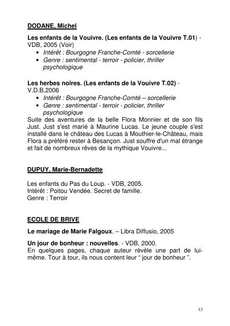 Genre : Terroir