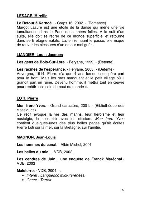 Genre : Terroir